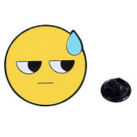 Брошка значок кліпса металева, смайлик покрита кольоровою емаллю розмір виробу 30х30 мм