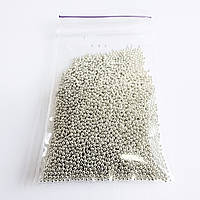 Наповнювач мікрогранули Finding Скляні мікрокульки розміром частинок 0.6мм - 0.8мм для смоли Срібний Упаковка 10гр