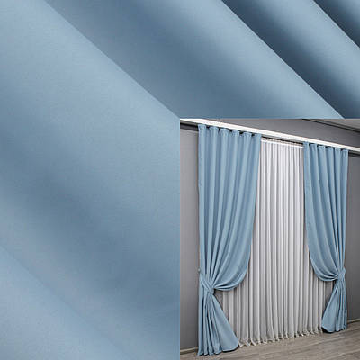 Комплект штор (2шт. 1,5х2,9м.) блекаут, колекція "Midnight". Колір блакитний. Код 1676ш 33-0568