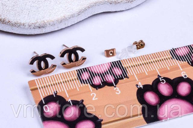 сережки пусети Chanel