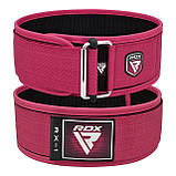 Пояс для важкої атлетики RDX RX1 Weight Lifting Belt PINK-S, фото 3