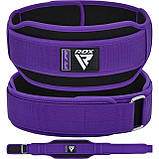 Пояс для важкої атлетики RDX RX5 Double Belt неопреновий Purpel XS, фото 9