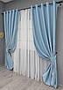 Комплект (2шт. 1,5х2,7м.) штор на люверсах із тканини блекаут "Midnight". Колір блакитний. Код 1676ш 37-0199, фото 3