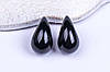 Сережки в формі краплі роси, чорні крапельки, фото 3