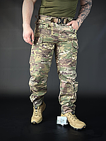Якісні чоловічі тактичні штани мультикам рипстоп із кишенями на липучках, міцні штани демісезонні
