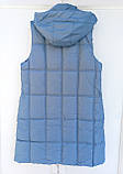 Жилетка жіноча подовжена блакитна, фото 2