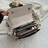 Жіноча сумка 5955 крос-боді зелена на ремінці, фото 4