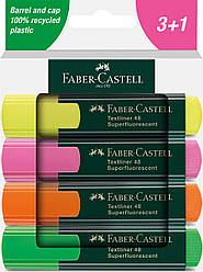 Набір маркерів текстовиділювачів Faber-Castell Textliner 48 Superfluorescent, 4 кольори, 254844
