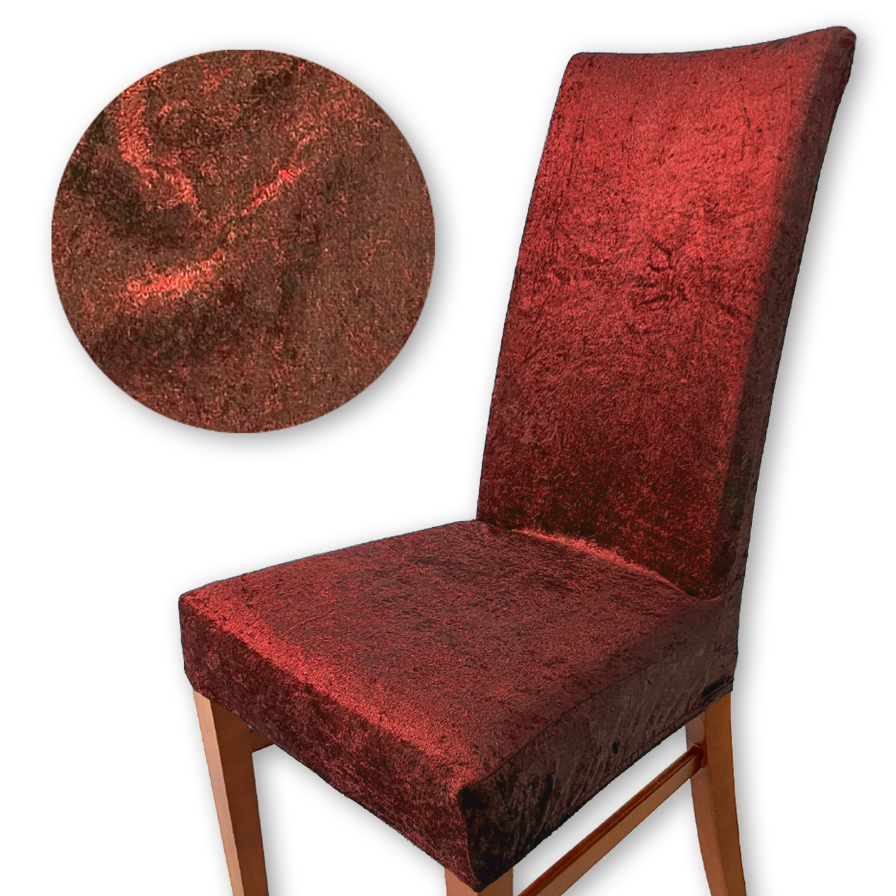 Чохол на стілець.LUME ART Бордовий. Туреччина (Універсальні чохли на стільці, велюровий, щільність 180 г/м²), фото 1