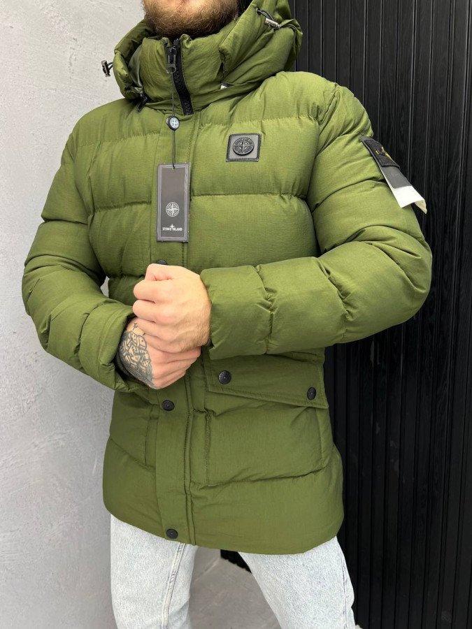 Зимова куртка stone island олива ВТ7511, фото 1