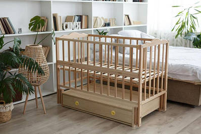 Ліжко з механічним гойданням шарнірами з регульованою висотою матраца Стильне дитяче ліжечко з відкидним бортиком шухлядою