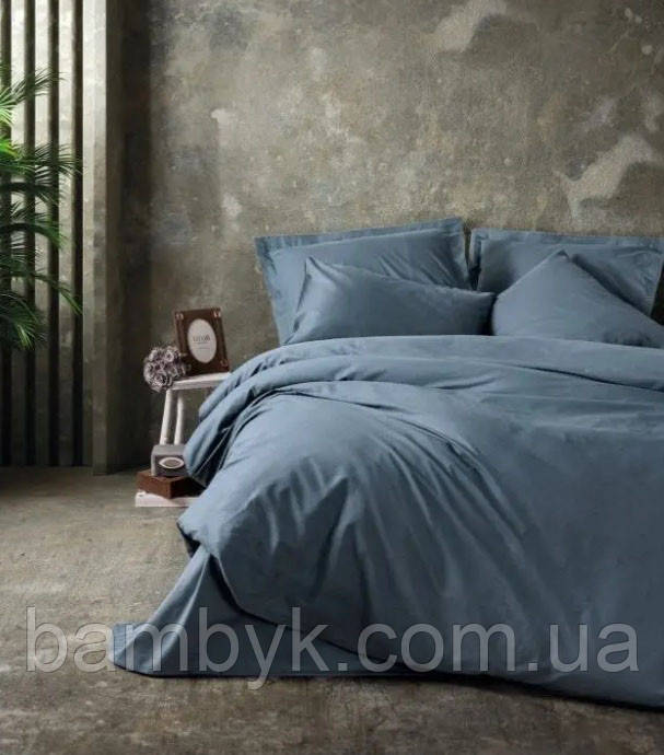 Постільна білизна Cotton Box Plain ранфорс Ranforce бавовняна євро розміру Туреччина "Antrasit"