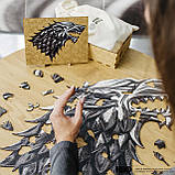 Фігурний дерев'яний пазл Гра Престолів Лютововк Примара L, фото 7