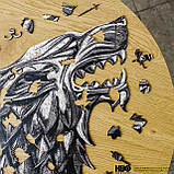 Фігурний дерев'яний пазл Гра Престолів Лютововк Примара L, фото 9