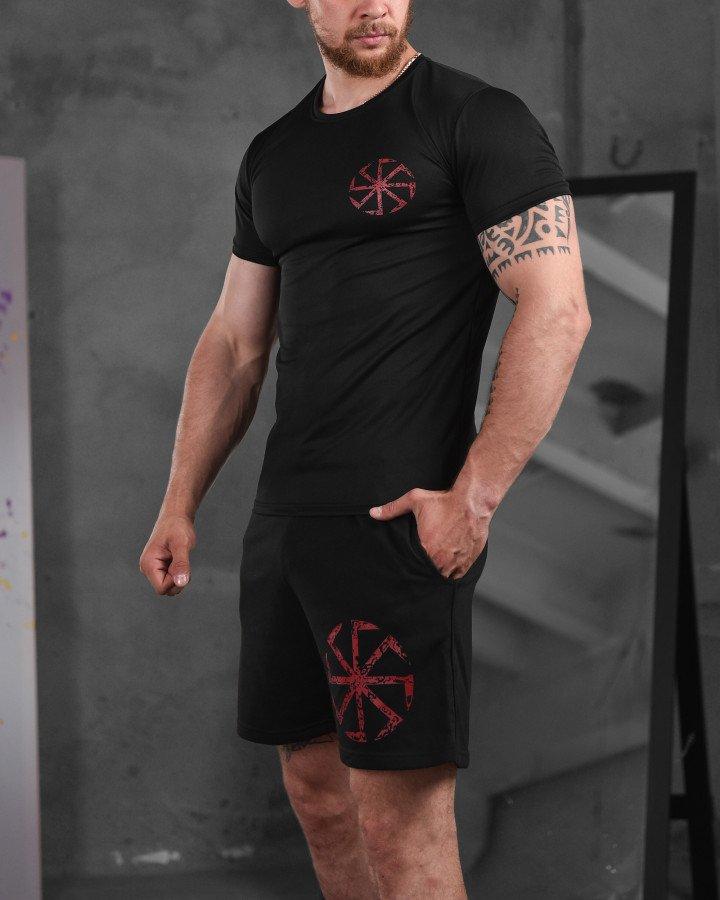 Літній комплект Black червоний принт ВН1040, фото 1