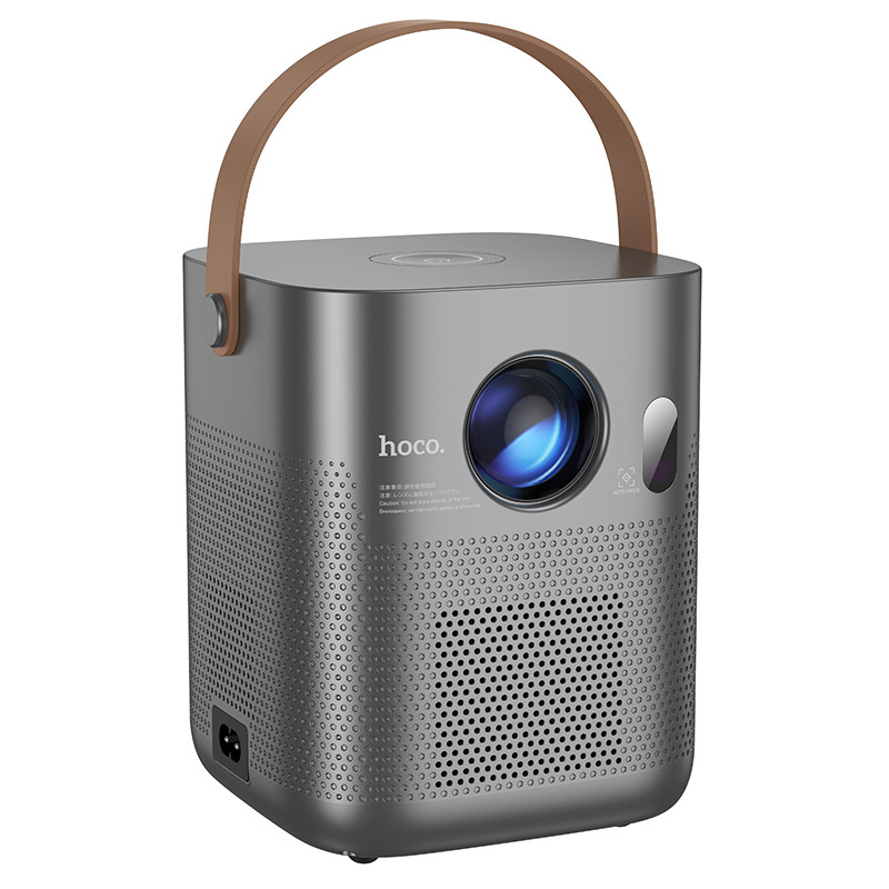 Портативний проектор HOCO DT4 з Wi-Fi, Bluetooth 5.1, автофокусом і 4K підтримкою, дистанційне керування Сірий