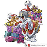 Фігурний дерев'яний пазл Tom & Jerry™ Новорічний XL, фото 2