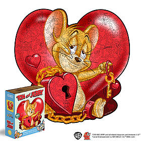 Фігурний дерев'яний пазл Tom & Jerry™ Ключ до серця XL