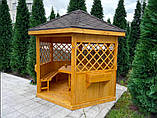 Дерев'яна шестигранна Альтанка  розбірна, фото 6