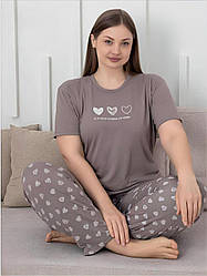 Піжама жіноча БАТАЛ ШТАНЦІ та футболка 2XL-4XL From My Heart МОККО ТУРЦІЯ Mir2752
