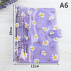 Обкладинка на кільцях фіолетова в ромашку А6 діаметр 20мм KDP083, фото 2