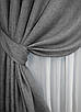 Комплект штор (2шт. 1,5х2,7м) колекція "Льон Мішковина". Колір сірий. Код 108ш 30-023, фото 5