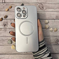Силіконовий чохол для iPhone 16 Pro Max Silver MagSafe / Чохол Айфон 16 Про Макс сріблястий