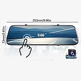 Відеореєстратор дзеркало заднього виду L1056 2 камери 10'' touch AHD, фото 4