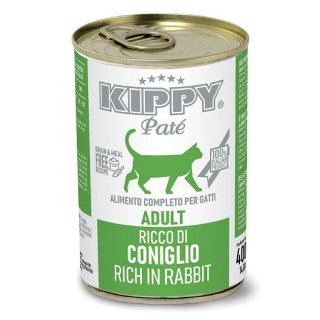 Вологий корм KIPPY Pate Adult Cats Rabbit для дорослих котів з кроликом у вигляді паштету 400 г