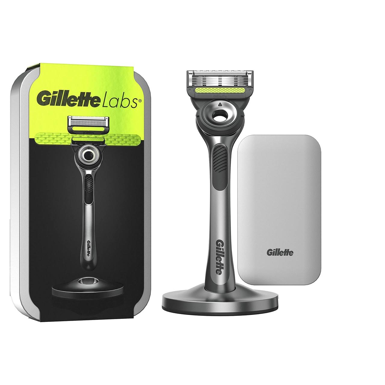 Бритва Gillette Labs with exfoliating bar з відлущувальною смужкою + магнітна підставка (2 кас.) + кейс 02729, фото 1