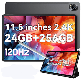 Планшет Blackview MEGA 1 Grey 4G 12/256GB 8800mAh 11.5'' 2,4K Helio G99 33W + чохол + скло + стилус