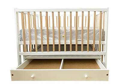 Маятникове ліжечко з бука для малюка опускається боковина Дитяче дерев'яне ліжко на підшипниках для заколисування