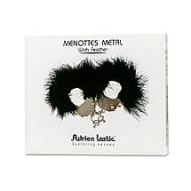 Наручники металеві Adrien Lastic Handcuffs Black з чорною пухнастою обробкою AD30329, фото 4