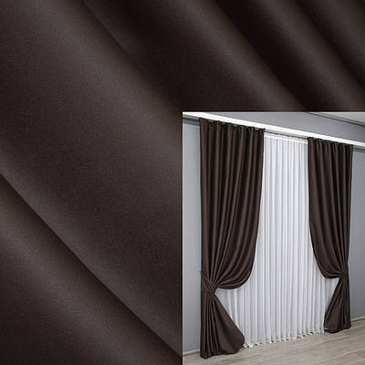 Комплект штор (2шт. 1,5х2,9м.) блекаут, колекція "Midnight". Колір венге. Код 1678ш 33-0562