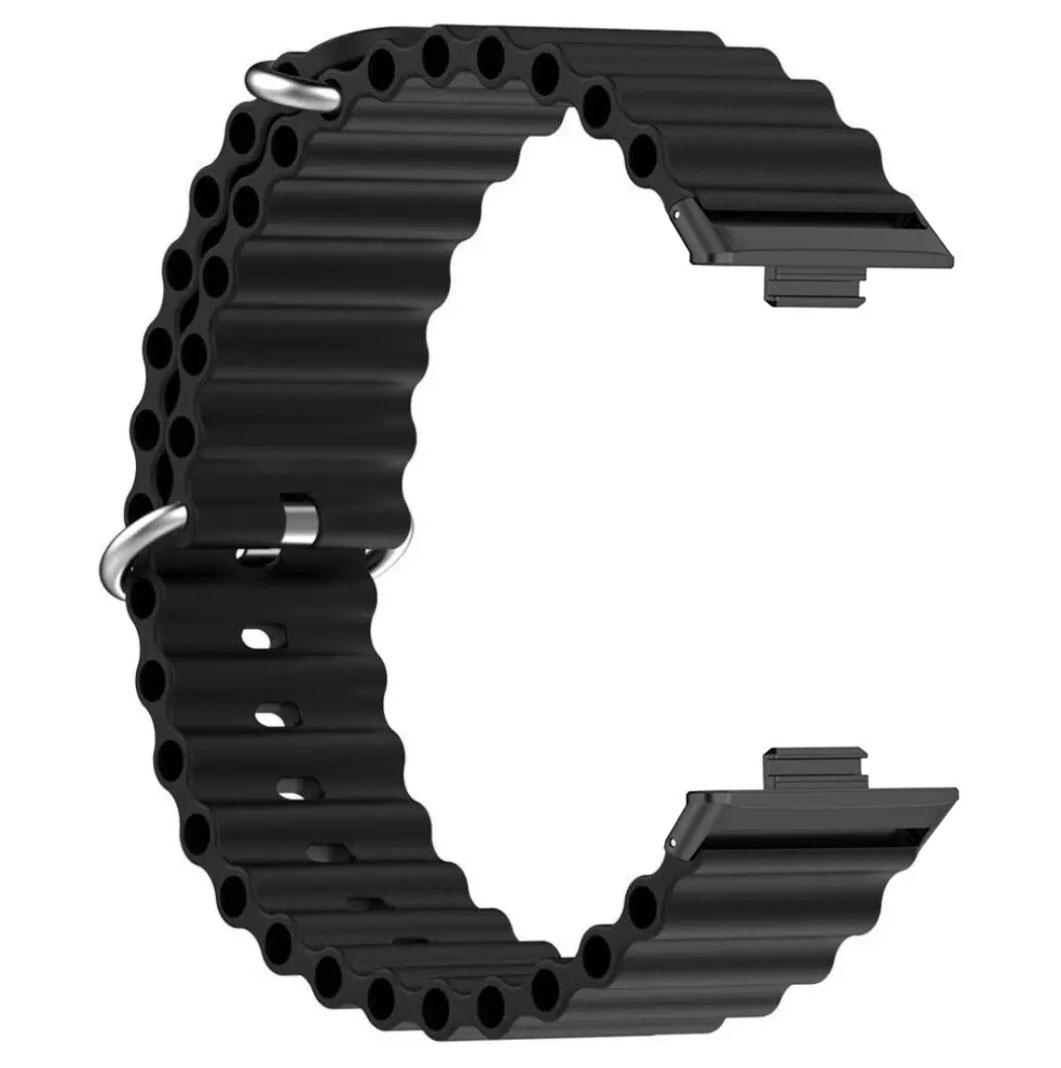 Силіконовий ремінець Primolux Ocean для смарт-годинника Huawei Watch Fit 3 / Fit 4 / 4 Pro - Black, фото 1