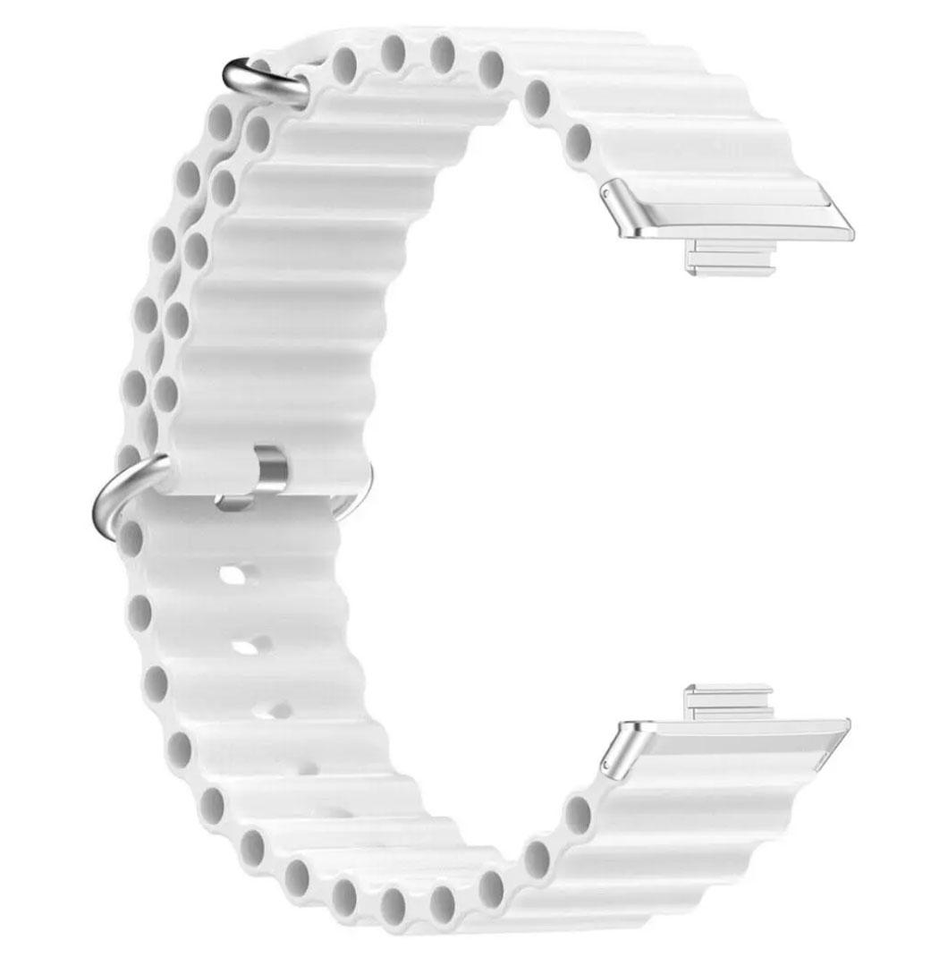 Силіконовий ремінець Primolux Ocean для смарт-годинника Huawei Watch Fit 3 / Fit 4 / 4 Pro - White, фото 1