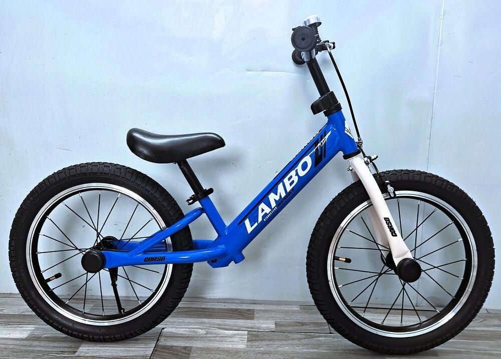 Велобіг "CORSO LAMBO" LB-16820 сталева рама, ручне гальмо, колеса надувні резинові 16’’, алюміні, фото 1