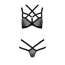 Комплект білизни HAGAR SET black L/XL - Passion Exclusve: стрепи: трусики і ліф, фото 6