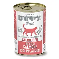 Вологий корм KIPPY Pate Sterilised Cats Salmon для стерилізованих котів з лососем у вигляді паштету 400 г