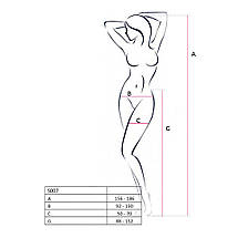 Еротичні колготки-боді-стокінг Passion S23 red, імітація панчох з сексі ромбами і пояском, фото 4