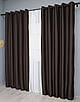 Комплект (2шт. 1,5х2,7м.) штор на люверсах із тканини блекаут "Midnight". Колір венге. Код 1678ш 37-0218, фото 4