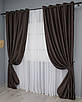 Комплект (2шт. 1,5х2,7м.) штор на люверсах із тканини блекаут "Midnight". Колір венге. Код 1678ш 37-0218, фото 3