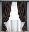 Комплект (2шт. 1,5х2,7м.) штор на люверсах із тканини блекаут "Midnight". Колір венге. Код 1678ш 37-0218, фото 2