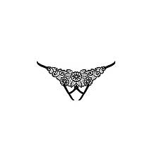 Трусики мереживні з доступом VIOLANTE THONG black L/XL - Passion Exclusive, фото 6