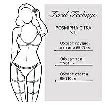 Збруючи з ланцюгом і фіксаторами Feral Feelings Harness with Cuffs Black, фото 5