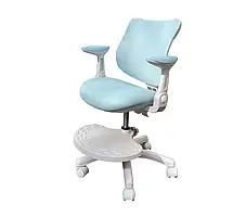 Крісло комп'ютерне дитяче АКЛАС Баккі Синій, підліткове дитяче крісло з підставкою для ніг із коліщатками