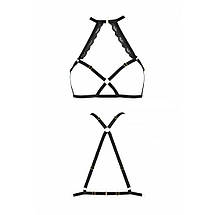 Портупея зі стреп з мереживом LORRY BRA black S/M - Passion Exclusive, фото 6