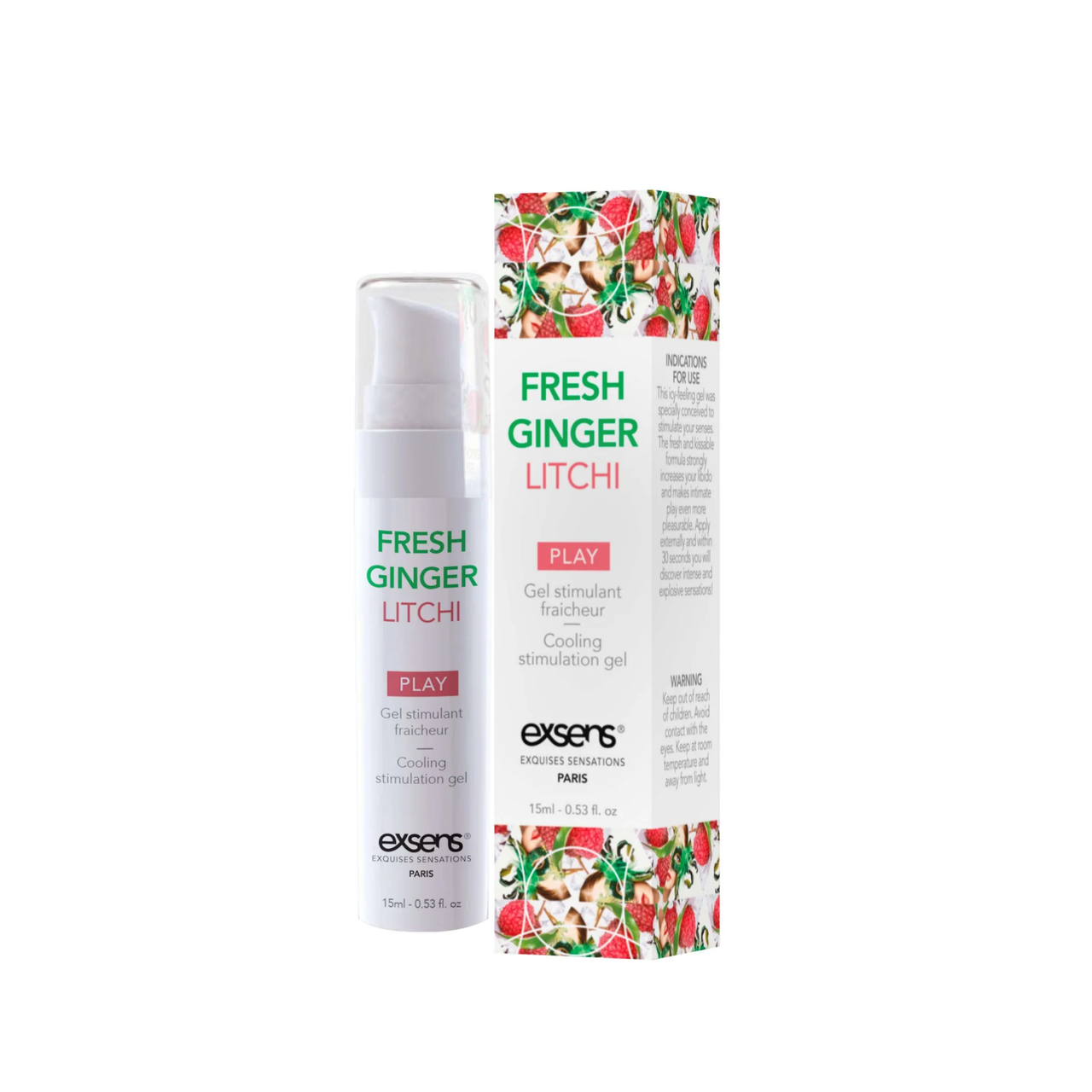 Стимулюючий гель EXSENS Kissable Fresh Ginger Litchi 15мл, можна для поцілунків, охолоджувальний