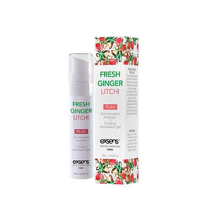 Стимулюючий гель EXSENS Kissable Fresh Ginger Litchi 15мл, можна для поцілунків, охолоджувальний, фото 1