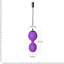 Вагінальні кульки з вібрацією Adrien Lastic Kegel Vibe Purple, діаметр 3,7см AD40753, фото 2